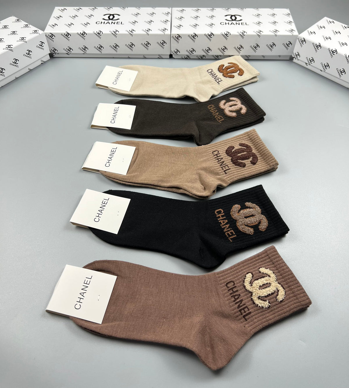 Chanel Cotton Crew Socks