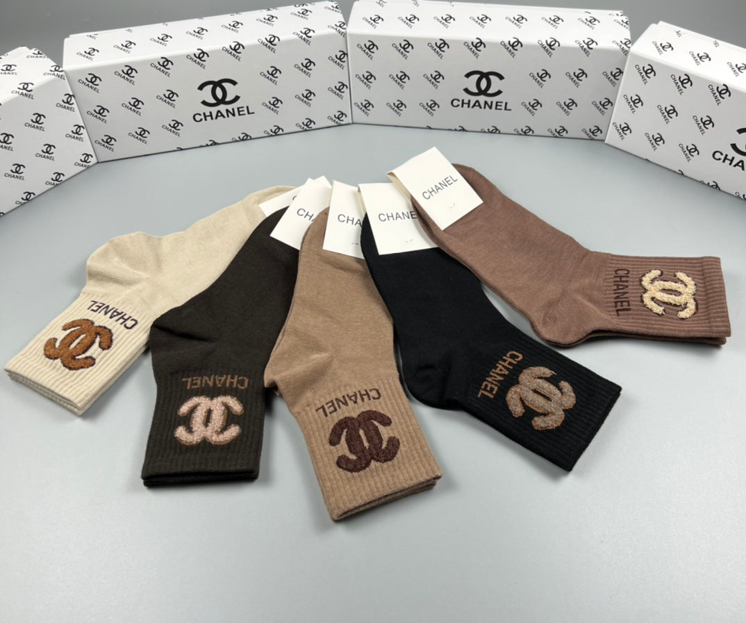 Chanel Cotton Crew Socks