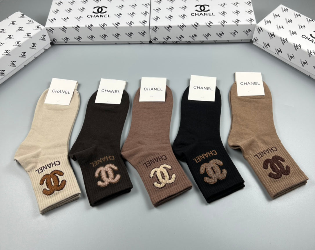Chanel Cotton Crew Socks