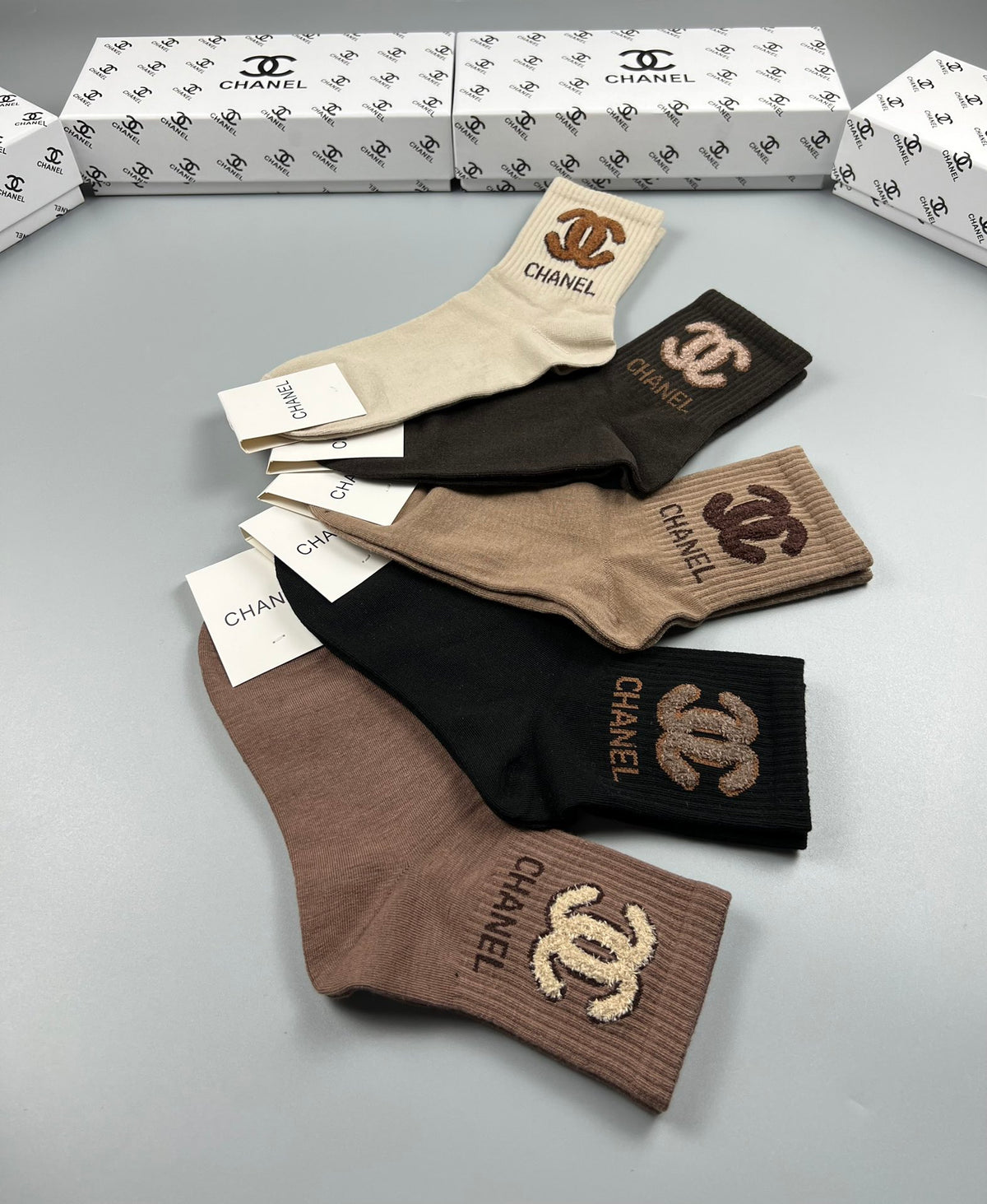 Chanel Cotton Crew Socks