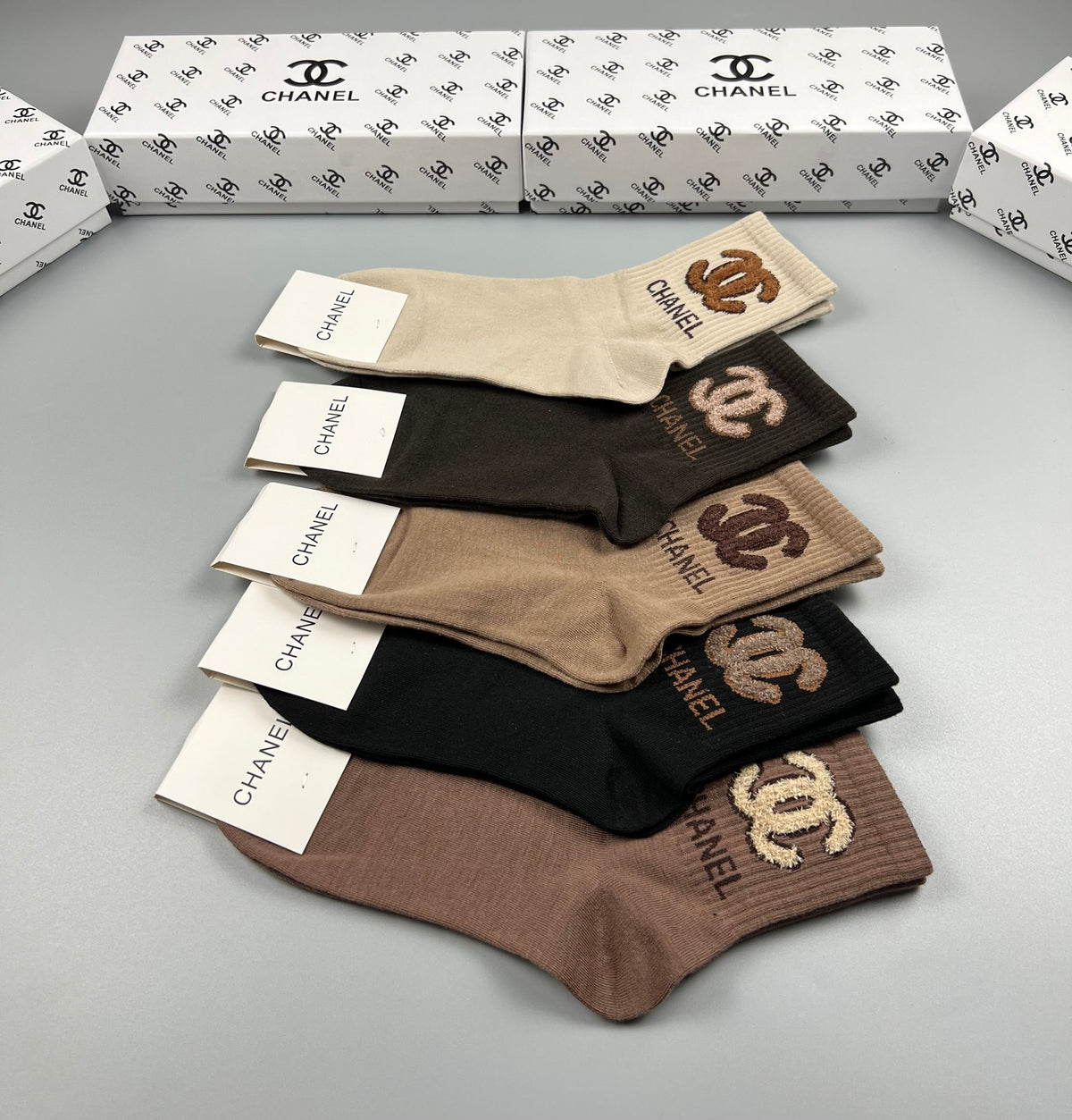 Chanel Cotton Crew Socks