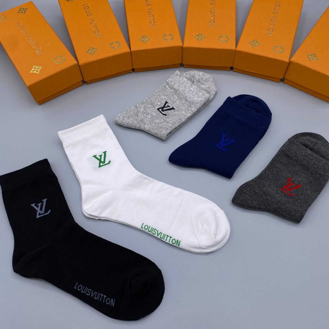 Louis Vuitton Small Initial Details Ankle Socks - 5-Pair Set