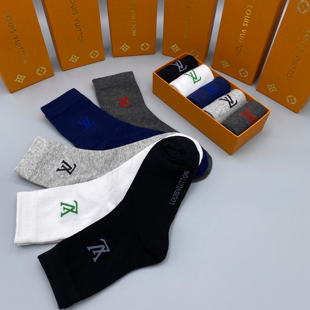 Louis Vuitton Small Initial Details Ankle Socks - 5-Pair Set