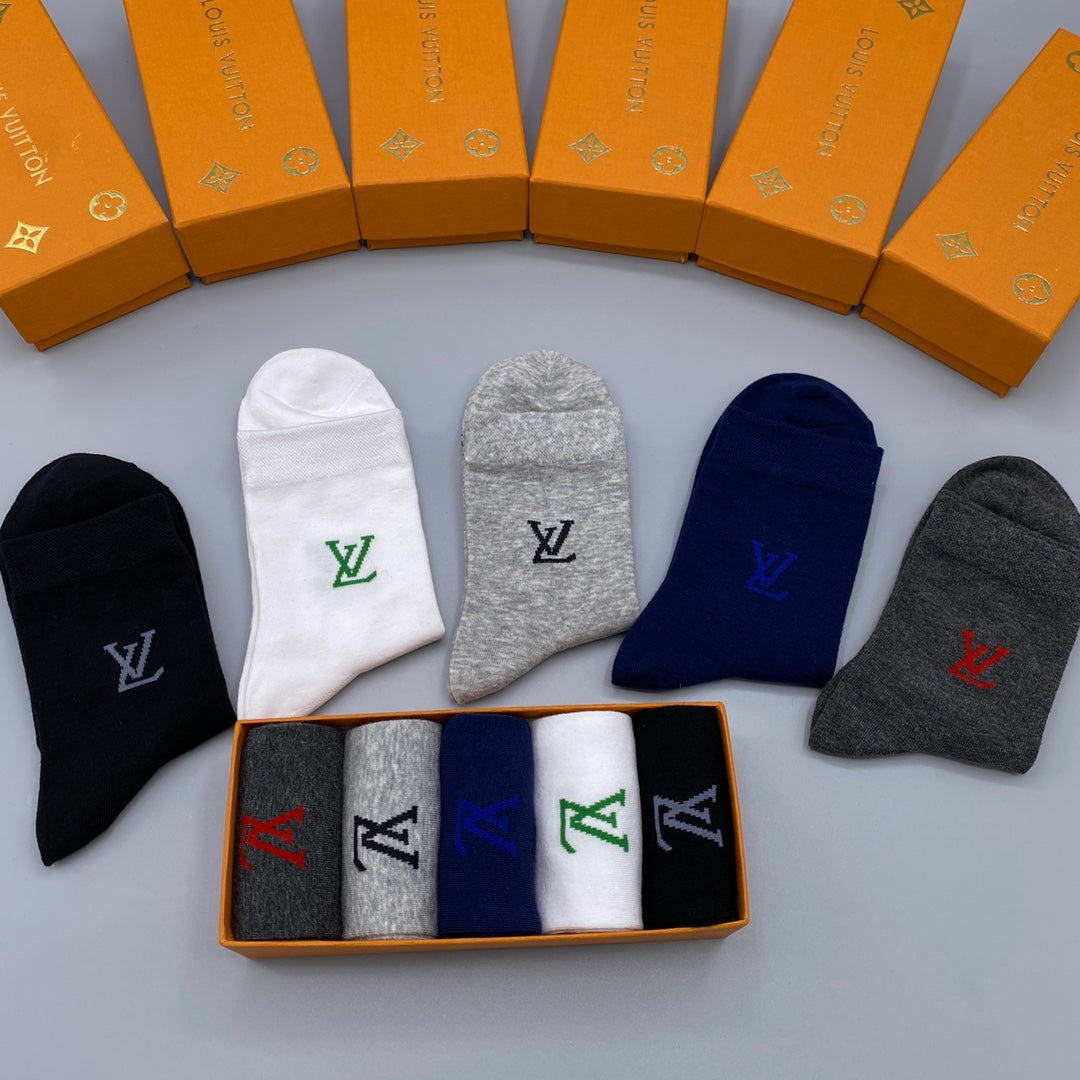 Louis Vuitton Colourful Initial Details Ankle Socks - 5-Pair Set