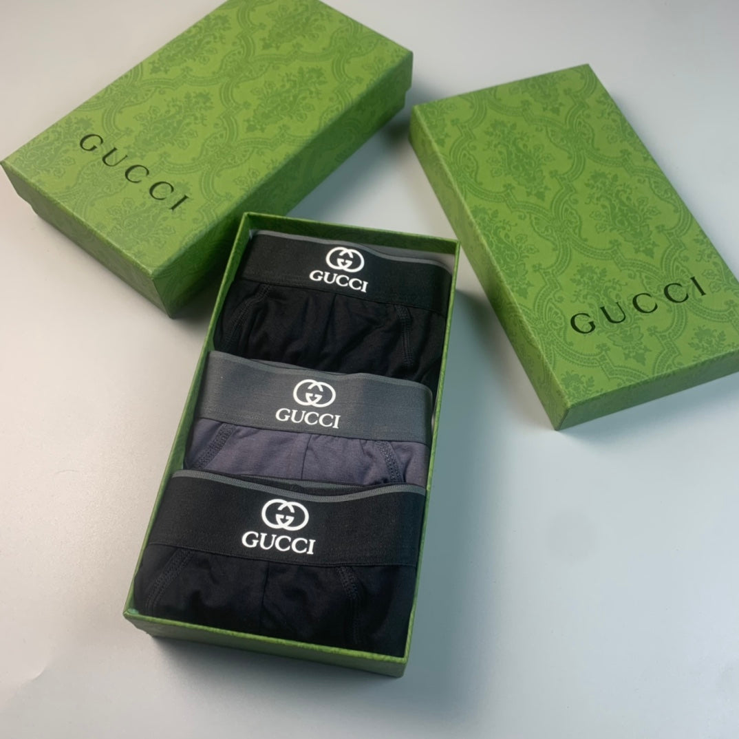 Gucci Contrast Logo Waistbands Men's Briefs - 3-Piece Box