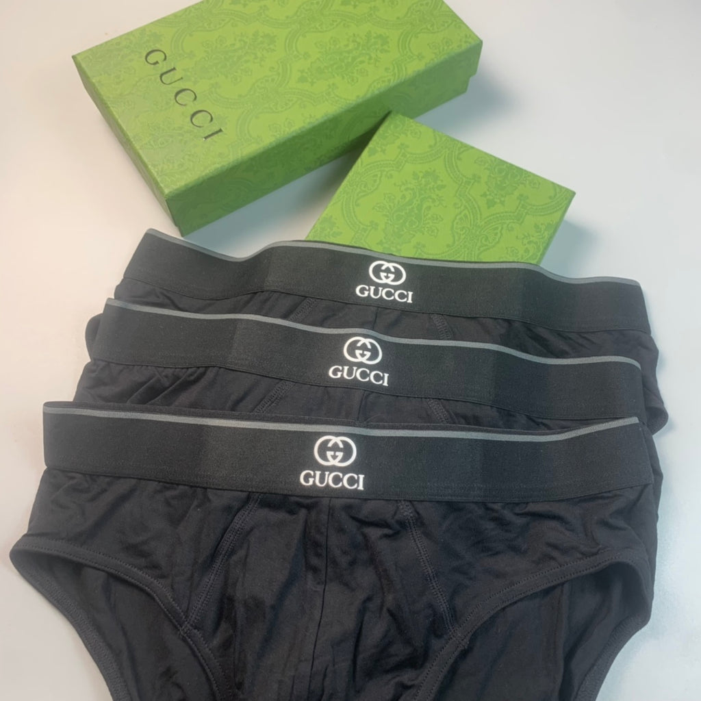 Gucci Monochrome Logo Men's Briefs - 3-Piece Box