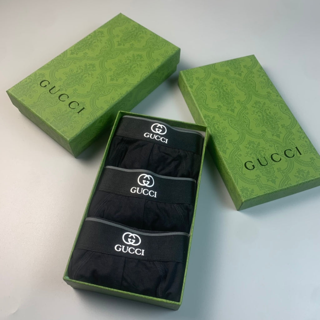 Gucci Monochrome Logo Men's Briefs - 3-Piece Box