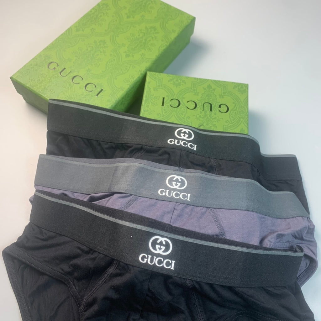 Gucci Monochrome Logo Men's Briefs - 3-Piece Box