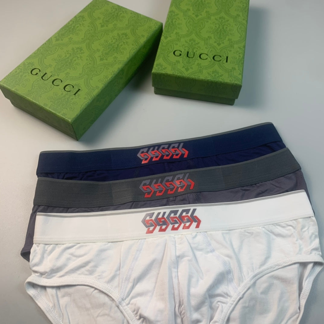 Gucci Visible Branded Waistband Or Emblem Details Men's Briefs - 3-Piece Box
