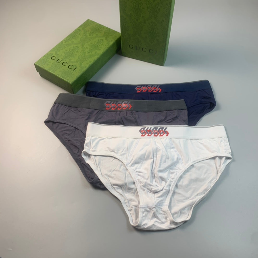 Gucci Red Logo Waistbands Men's Briefs