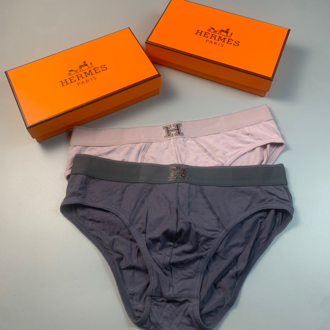 Hermes Clean Logo Waistbands Men's Briefs - 3-Piece Box