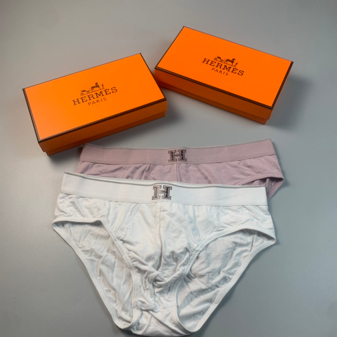 Hermes Visible Branded Waistband Or Emblem Details Men's Briefs - 3-Piece Box