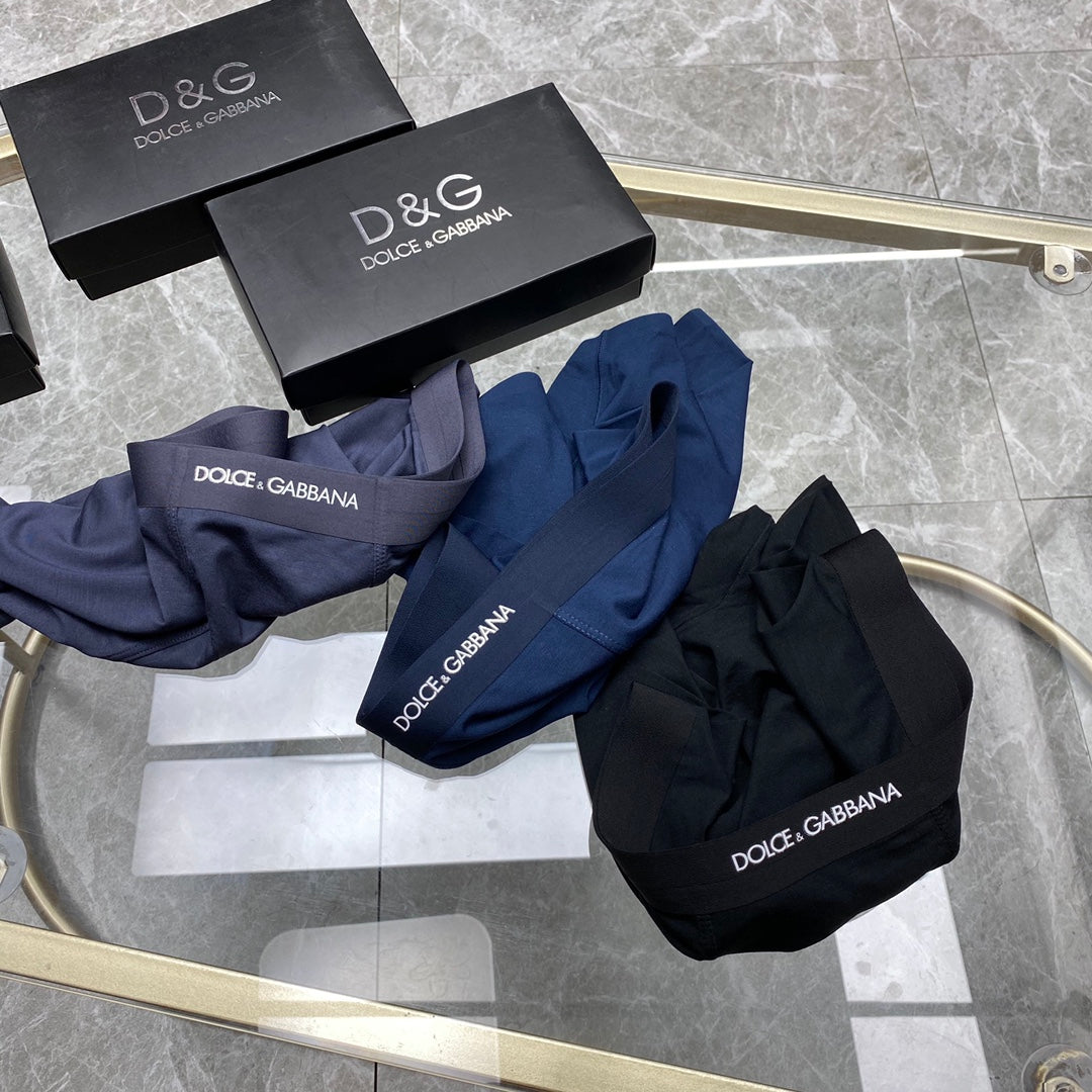 Dolce & Gabbana Blue, Green & White Tonal Waistbands Men's Boxer Briefs