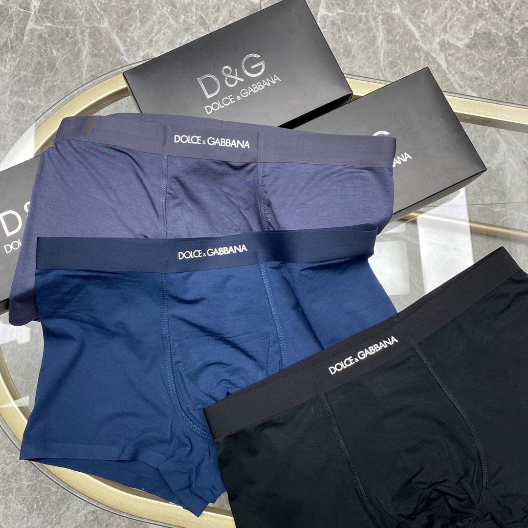 Dolce & Gabbana Blue, Green & White Tonal Waistbands Men's Boxer Briefs
