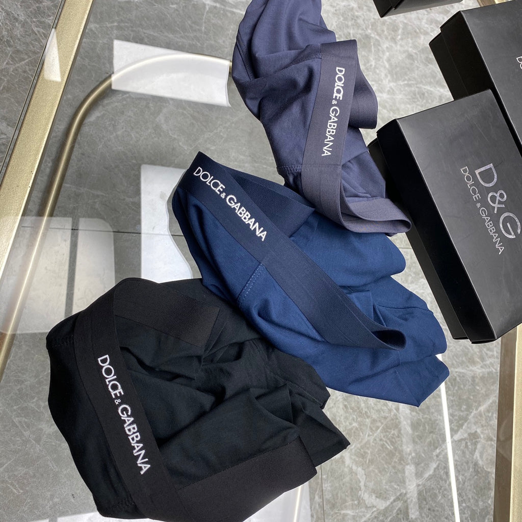 Dolce & Gabbana Blue, Green & White Tonal Waistbands Men's Boxer Briefs