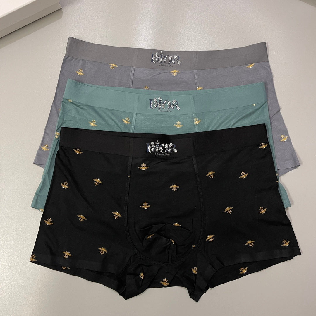 Dior Small Bee Motifs Men's Boxer Briefs - 3-Piece Box