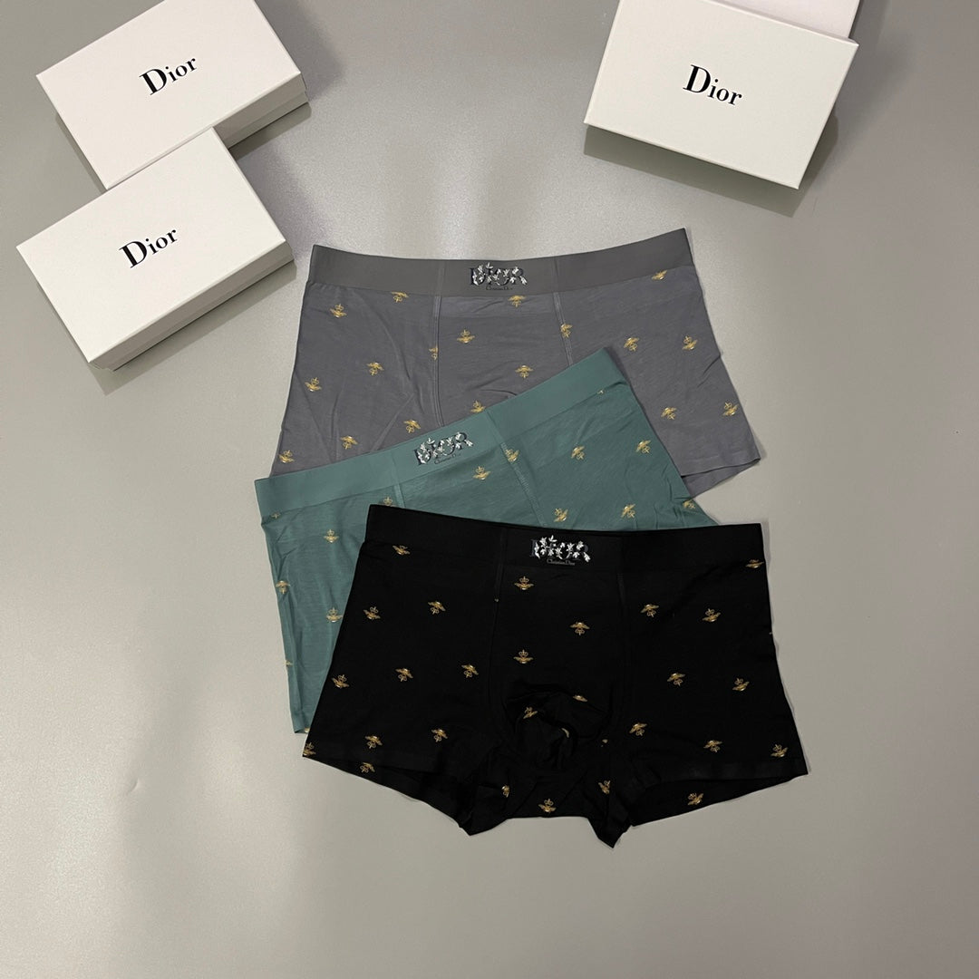 Dior Small Bee Motifs Men's Boxer Briefs - 3-Piece Box