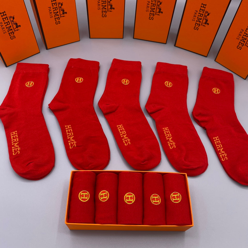 Hermes Crew Socks - 5-Pair Pack