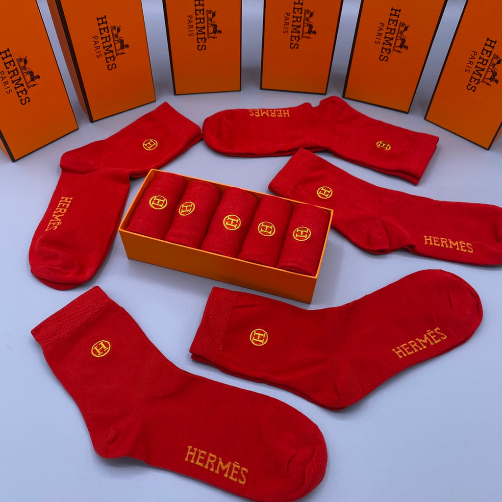 Hermes Crew Socks - 5-Pair Pack