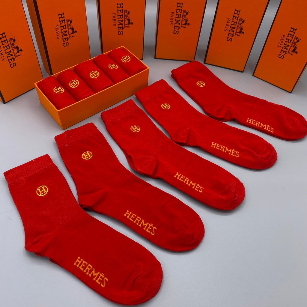 Hermes Crew Socks - 5-Pair Pack