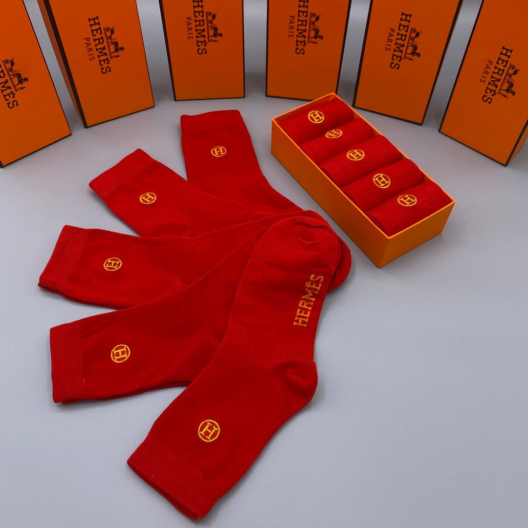Hermes Crew Socks - 5-Pair Pack