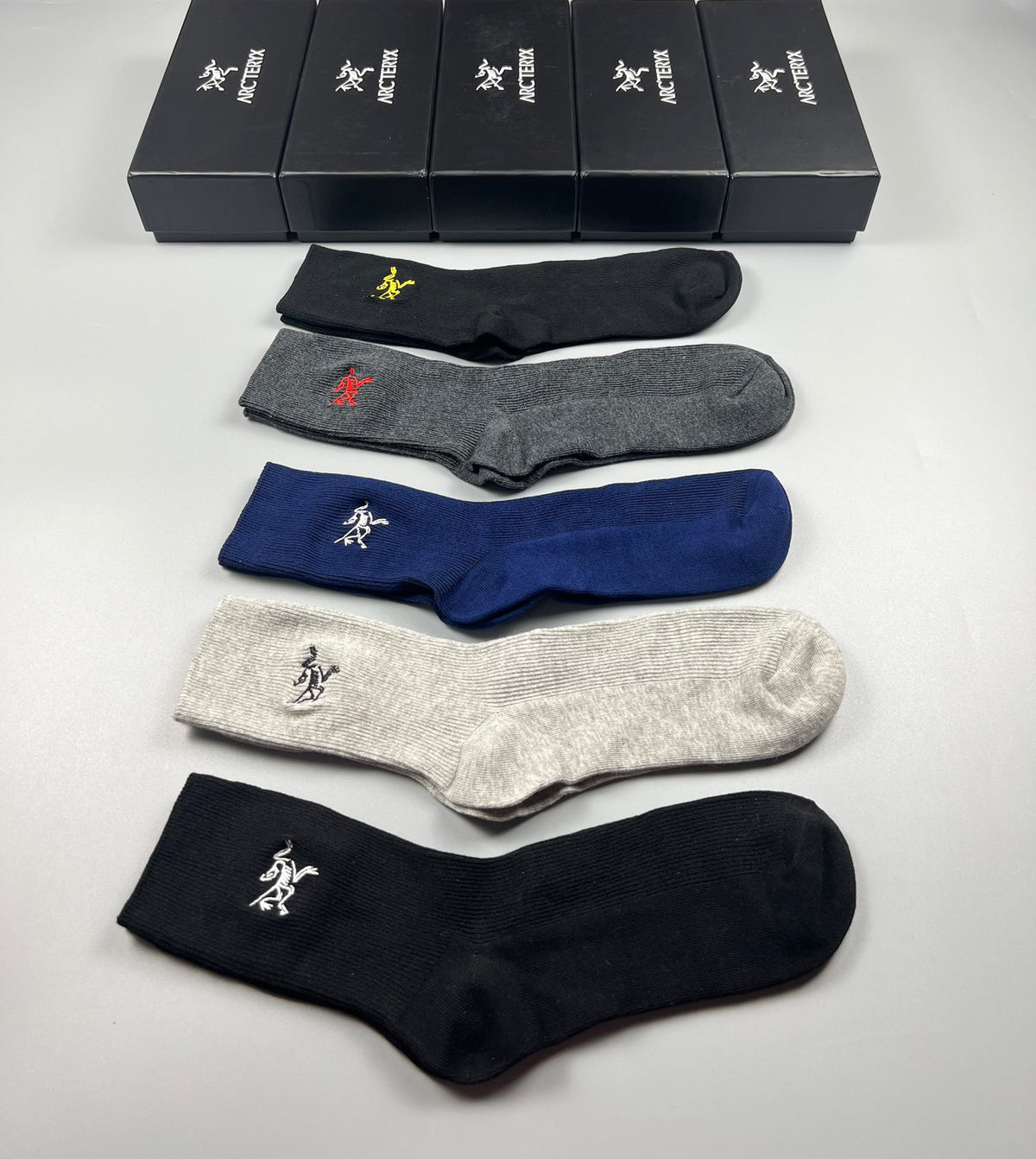 Arc'teryx Double-Needle Cotton Ankle Socks - 5-Pair Box