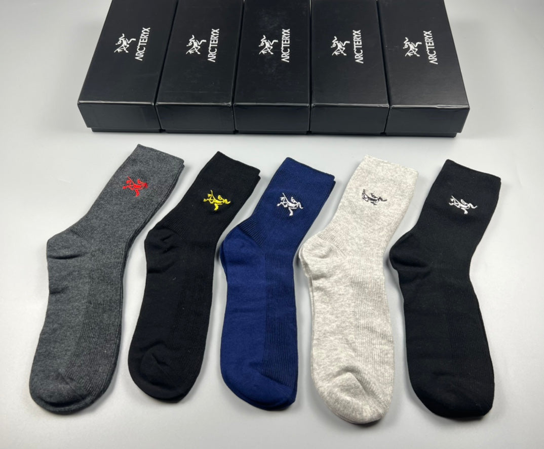 Arc'teryx Double-Needle Cotton Ankle Socks - 5-Pair Box