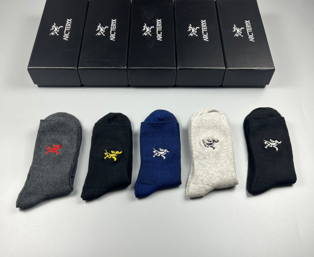 Arc'teryx Double-Needle Cotton Ankle Socks - 5-Pair Box