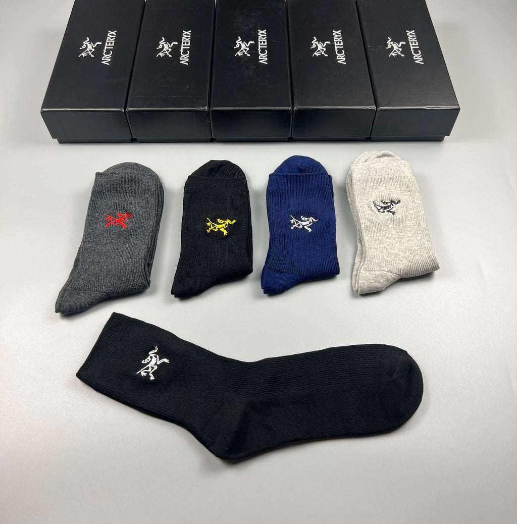 Arc'teryx Double-Needle Cotton Ankle Socks - 5-Pair Box