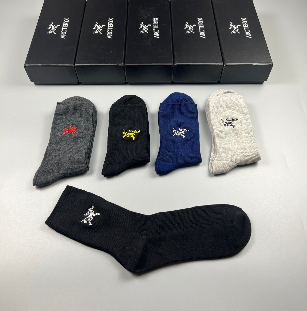 Arc'teryx Double-Needle Cotton Ankle Socks - 5-Pair Box