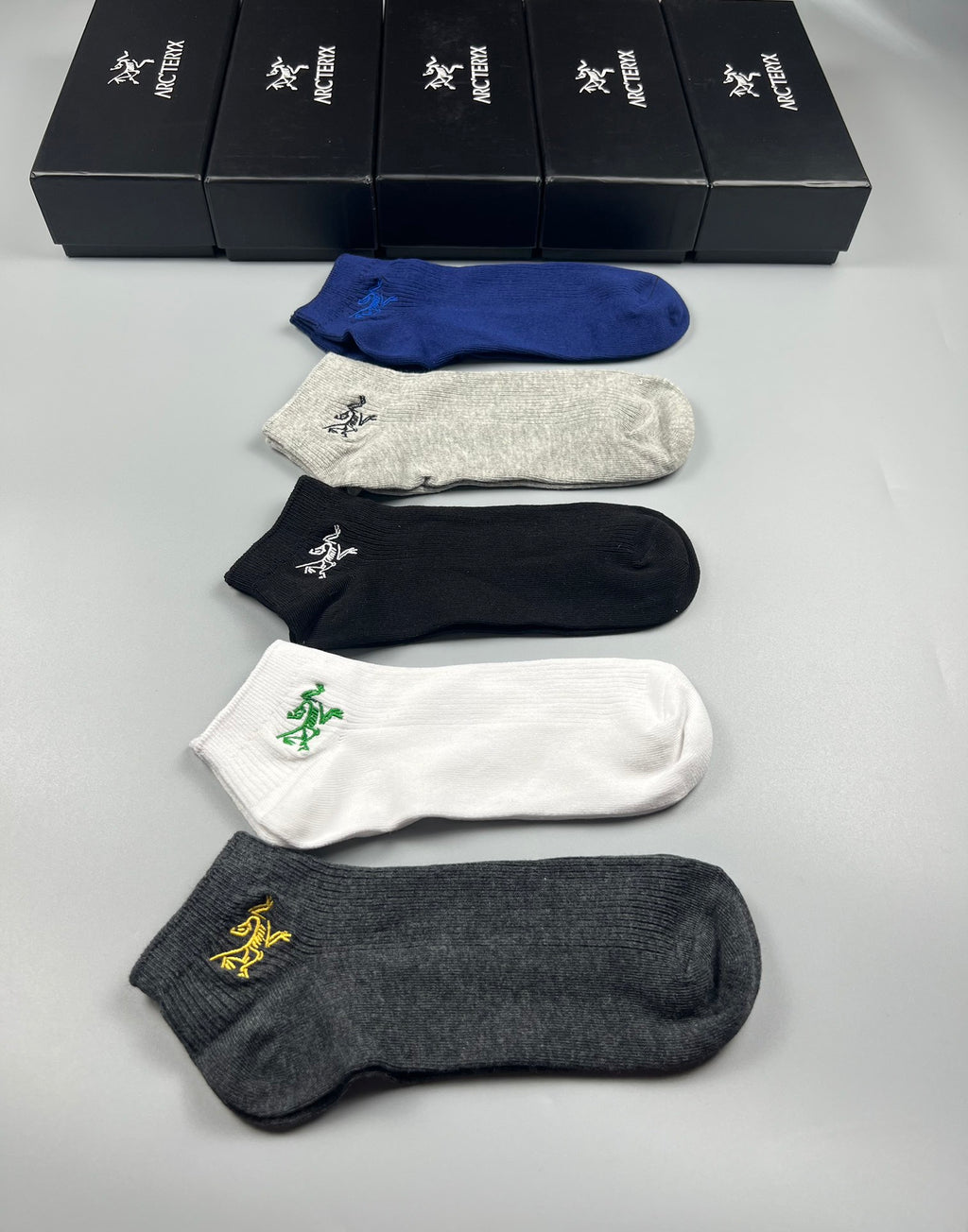 Arc'teryx Double-Needle Cotton Ankle Socks - 5-Pair Box