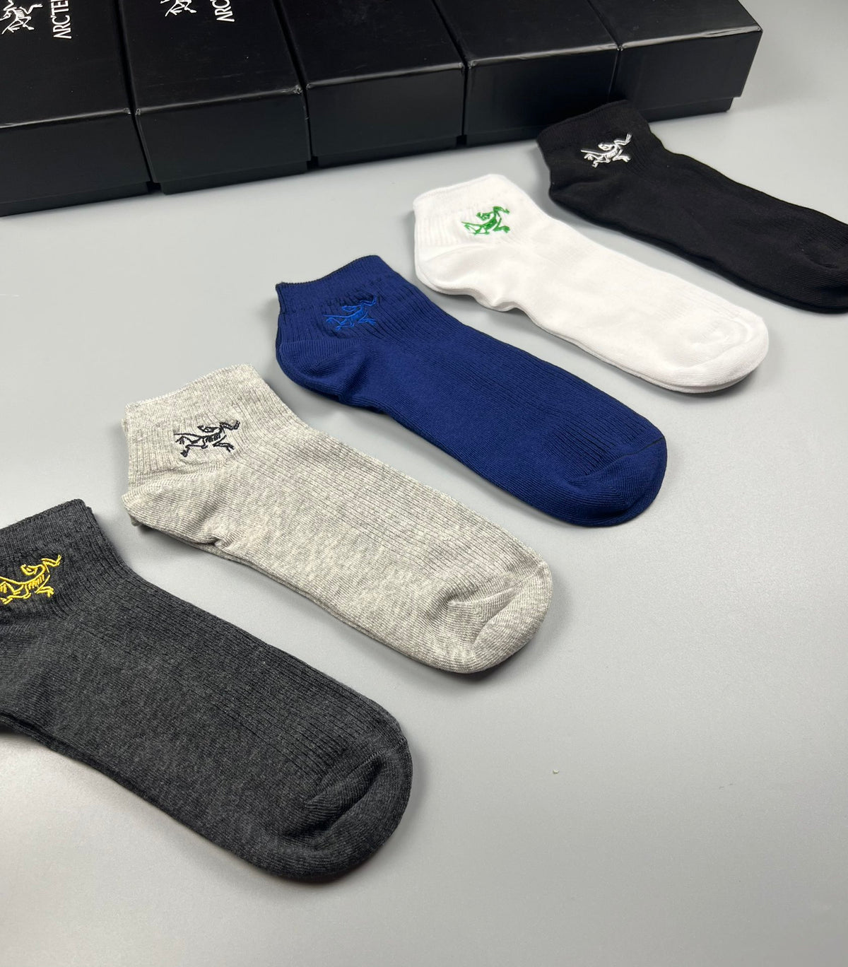 Arc'teryx Double-Needle Cotton Ankle Socks - 5-Pair Box