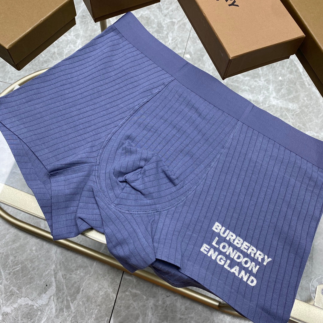 Burberry Cotton Visible Colour, Waistband And Emblem Details Men's Boxer Briefs - 3-Piece Box