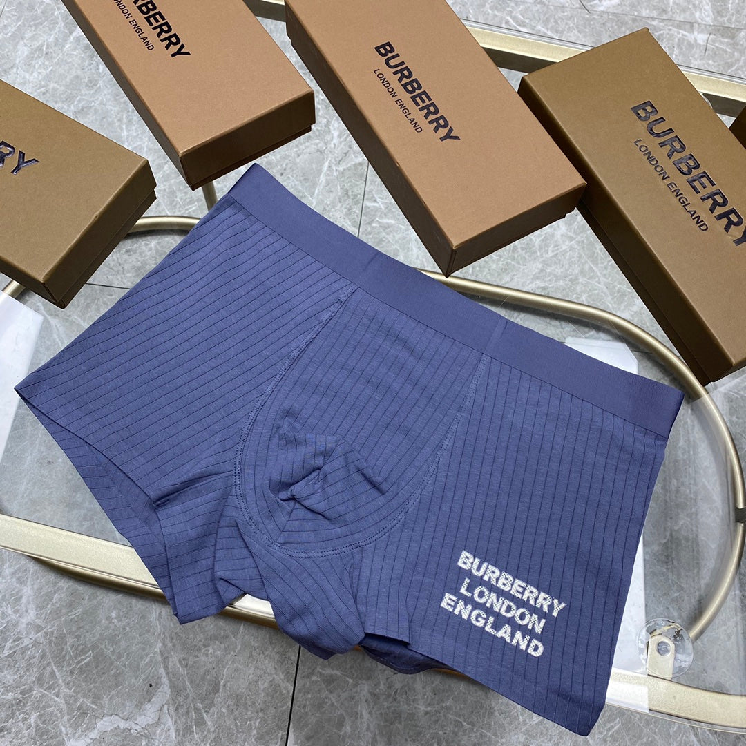 Burberry Cotton Visible Colour, Waistband And Emblem Details Men's Boxer Briefs - 3-Piece Box