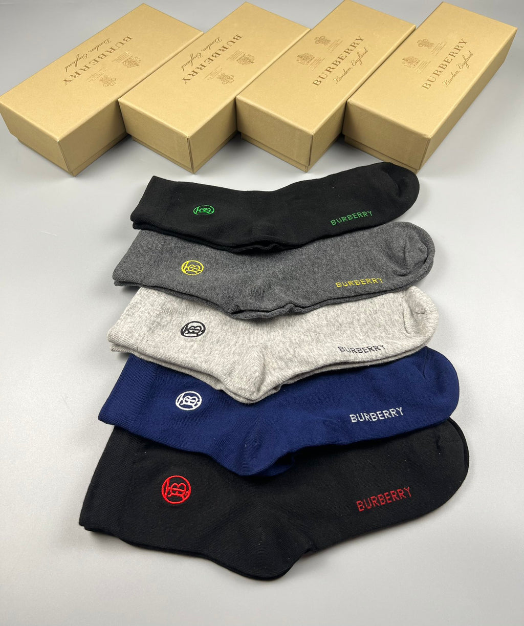 Burberry Cotton Crew Socks - 5-Pair Pack