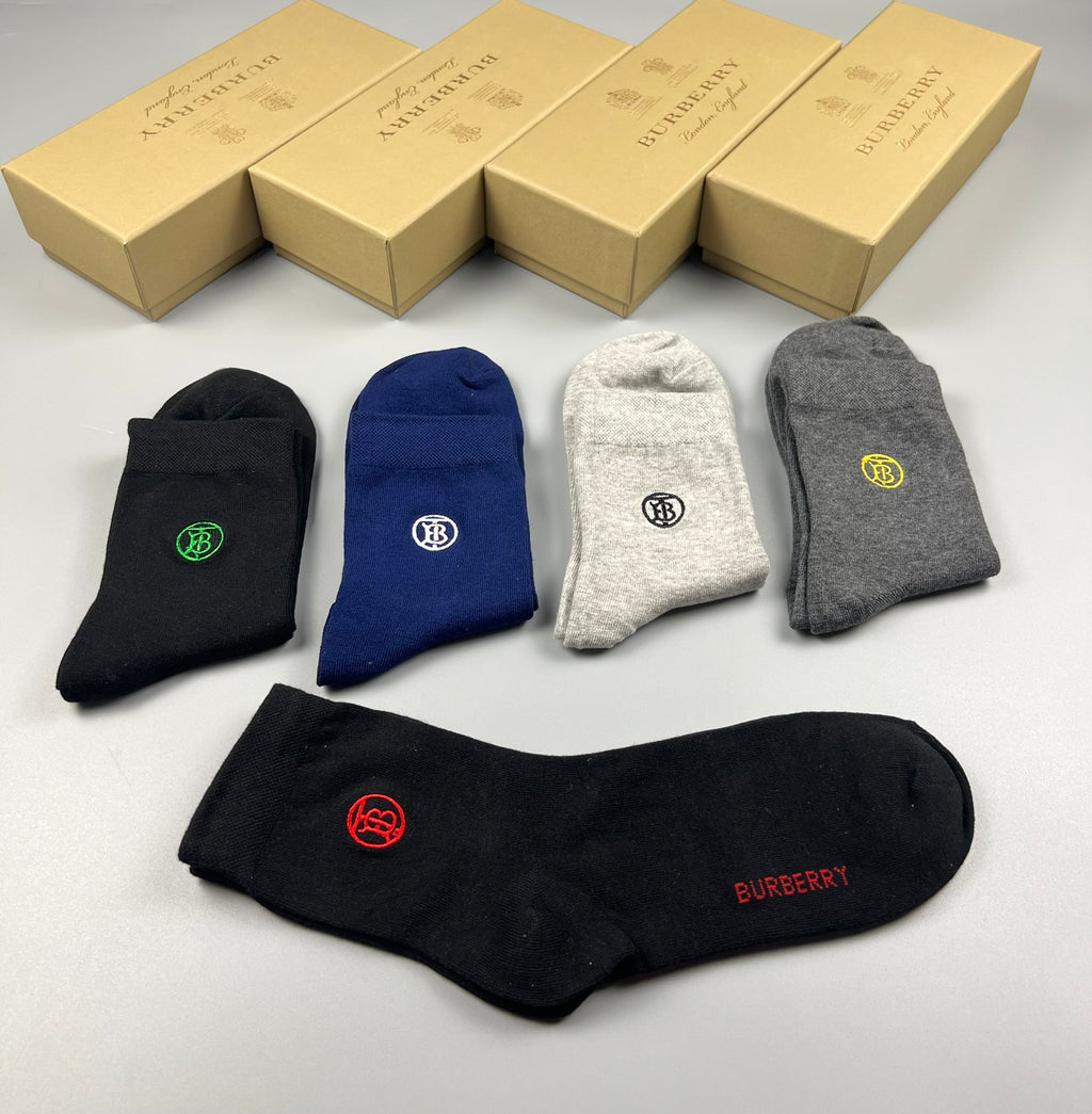 Burberry Cotton Crew Socks - 5-Pair Pack