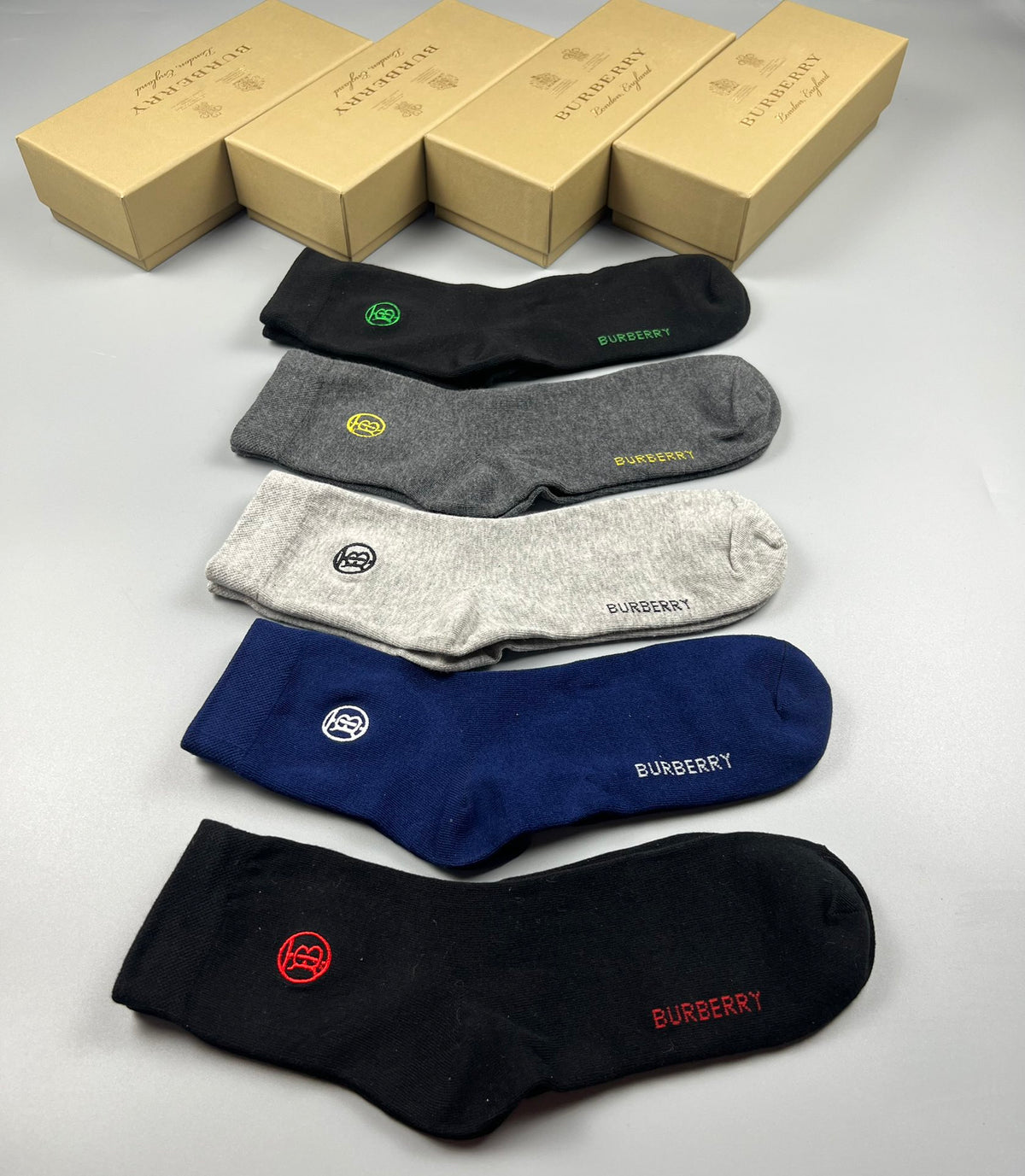 Burberry Cotton Crew Socks - 5-Pair Pack