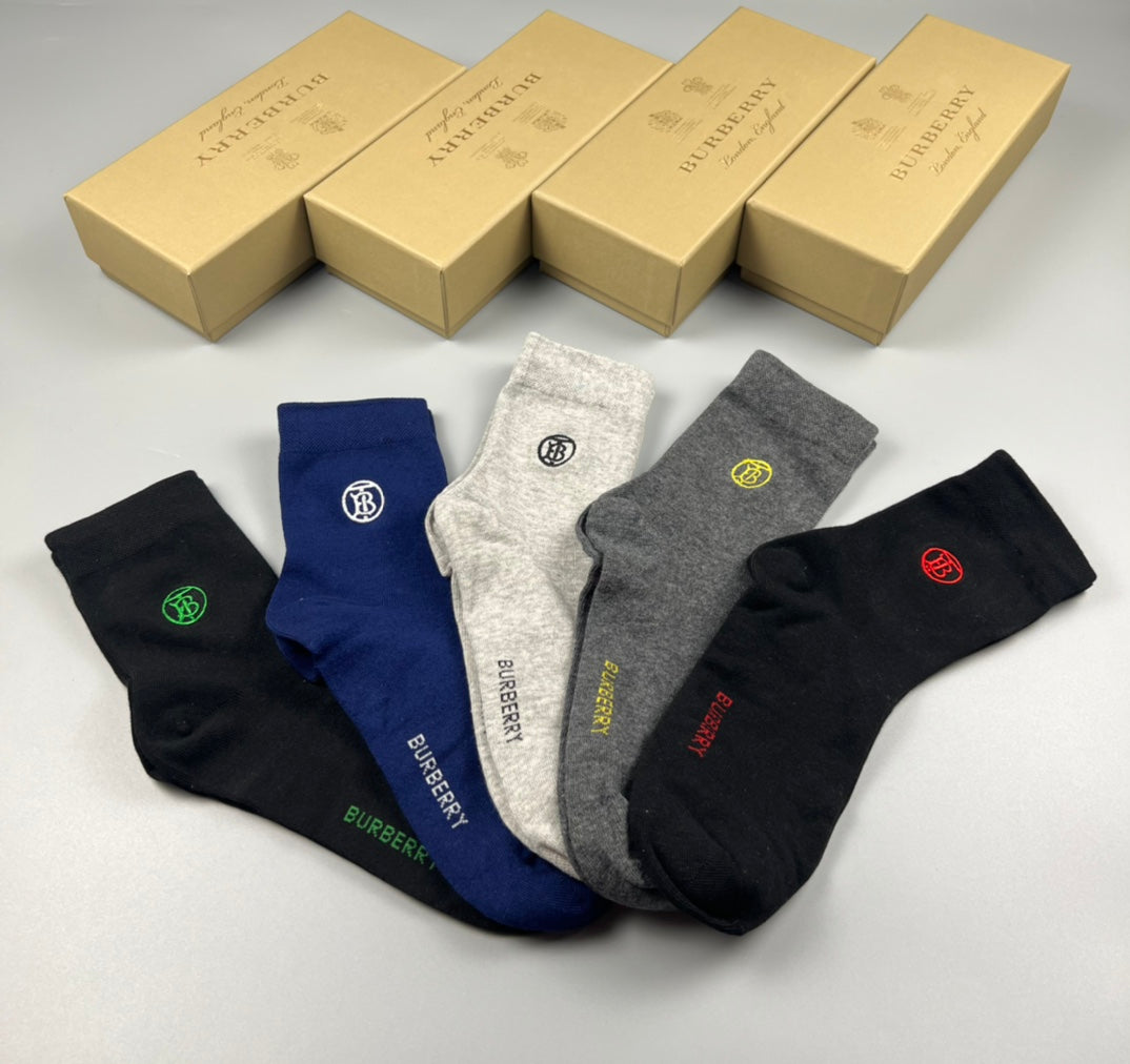 Burberry Cotton Crew Socks - 5-Pair Pack