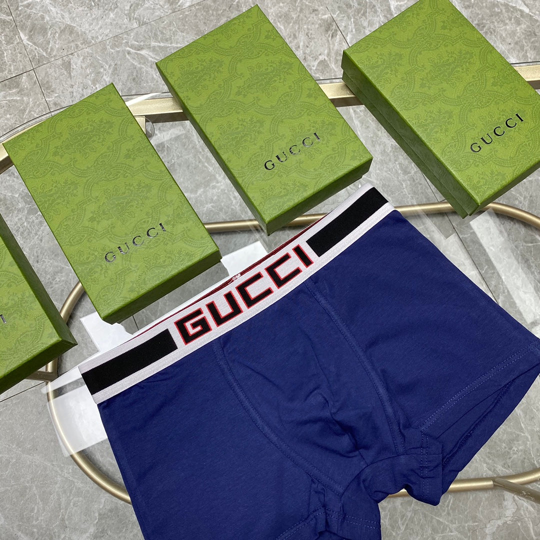 Gucci Cotton Bold Striped Logo Waistbands Men's Boxer Briefs - 3-Piece Box