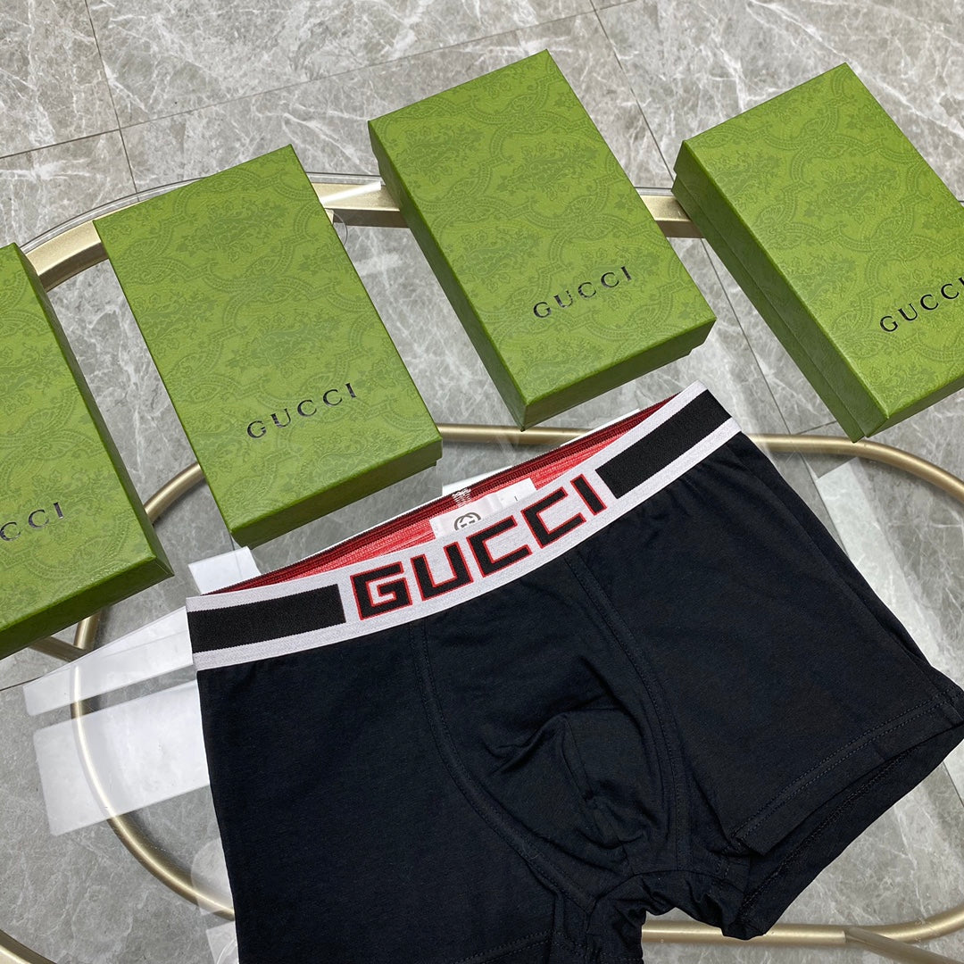 Gucci Cotton Bold Striped Logo Waistbands Men's Boxer Briefs - 3-Piece Box