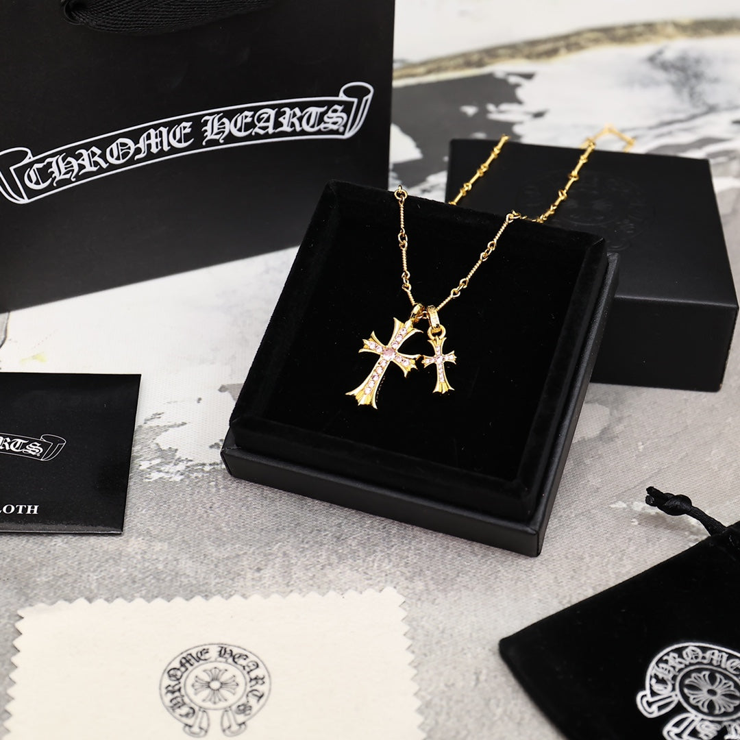 Cross Pendant Necklace in Antique Silver-Tone – Design 15 main product view
