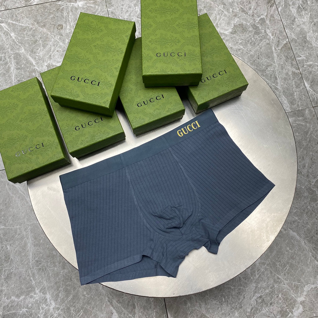 Gucci Restrained Waistband Lettering Men's Boxer Briefs - 3-Piece Box