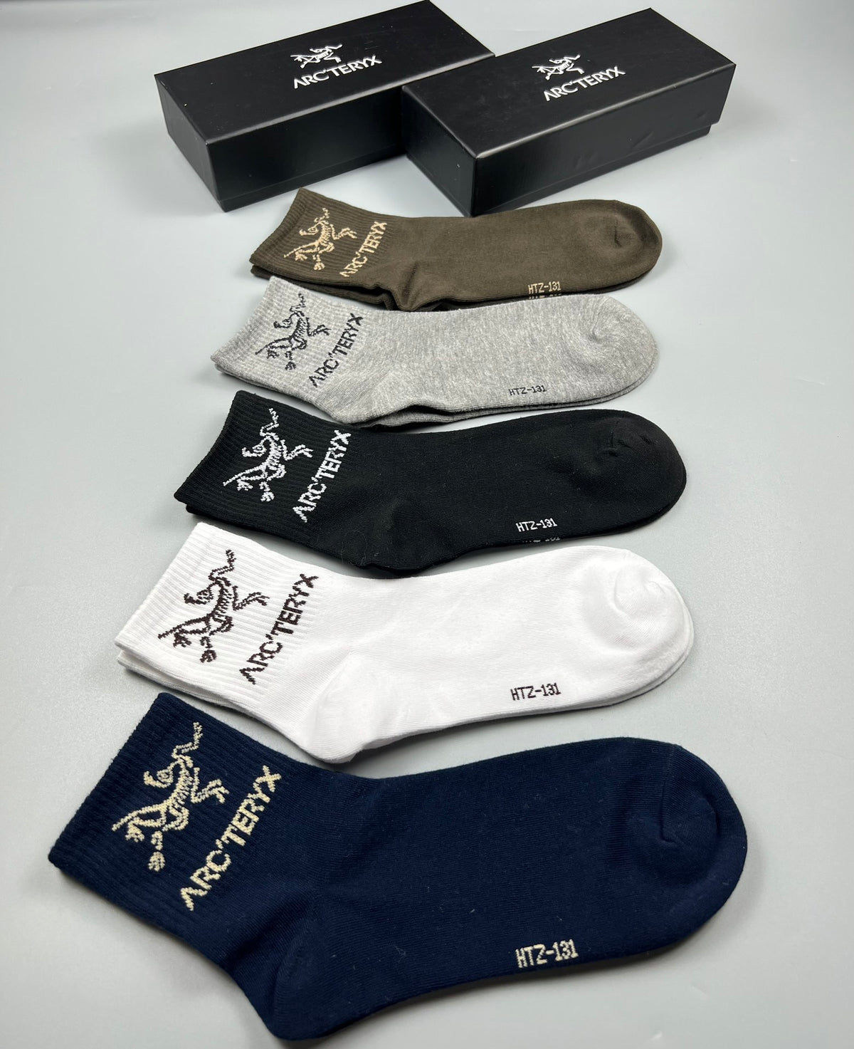Arc'teryx Small Bird-Logo Details Crew Socks - 5-Pair Set