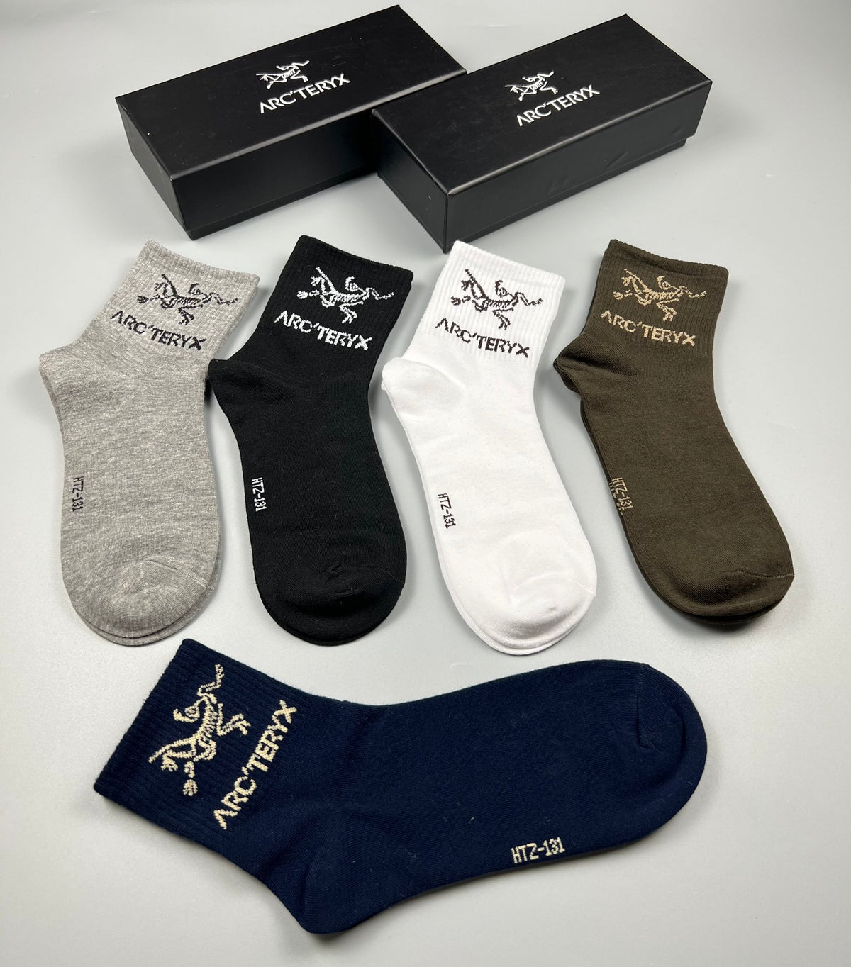Arc'teryx Small Bird-Logo Details Crew Socks - 5-Pair Set