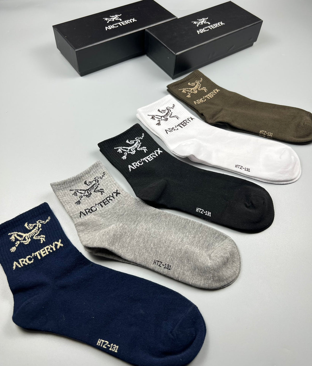 Arc'teryx Small Bird-Logo Details Crew Socks - 5-Pair Set