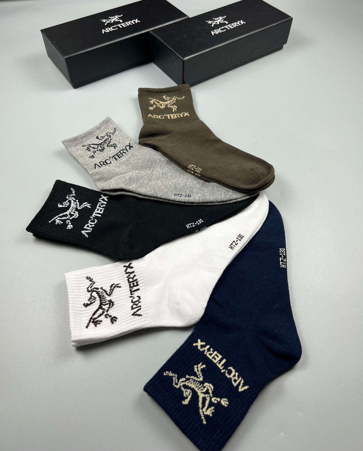 Arc'teryx Small Bird-Logo Details Crew Socks - 5-Pair Set
