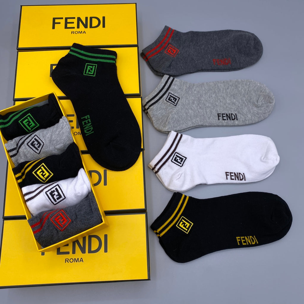 Fendi Short Socks - 5-Pair Set