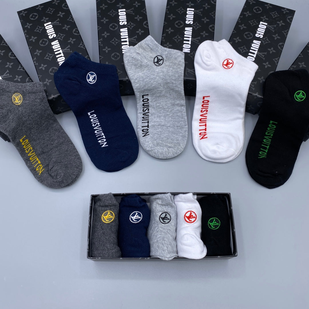 Louis Vuitton Restrained Initial Details Ankle Socks - 5-Pair Set