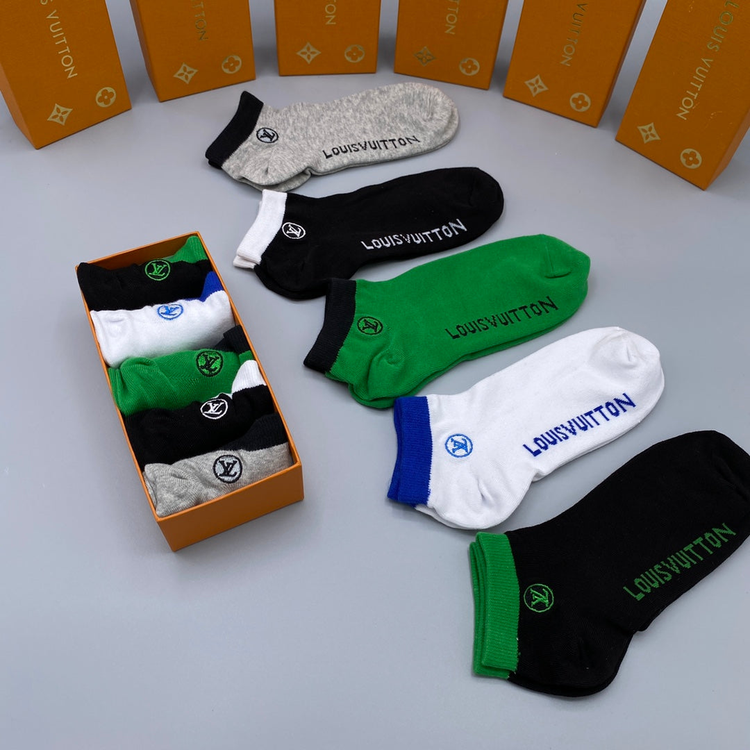 Louis Vuitton Clean Wordmarks No-Show Socks - 5-Pair Set