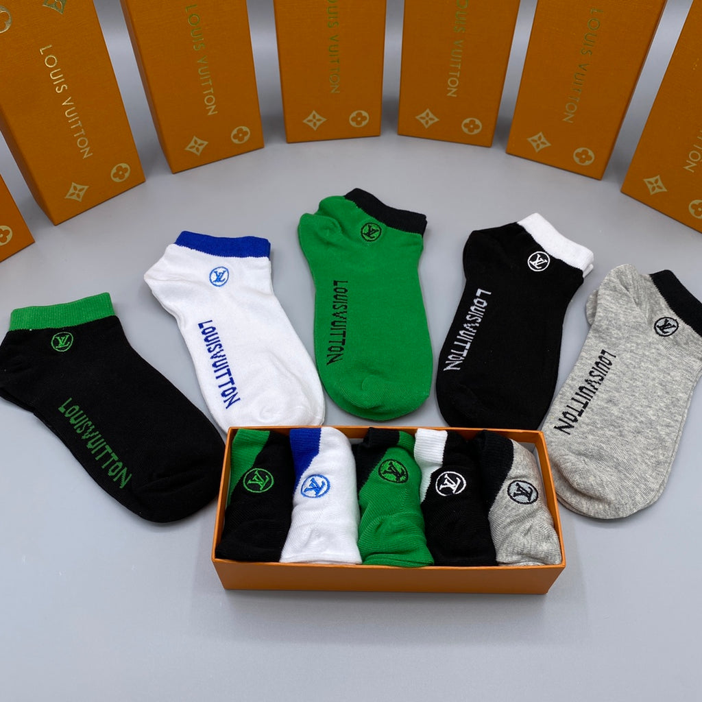 Louis Vuitton No-Show Socks - 5-Pair Set